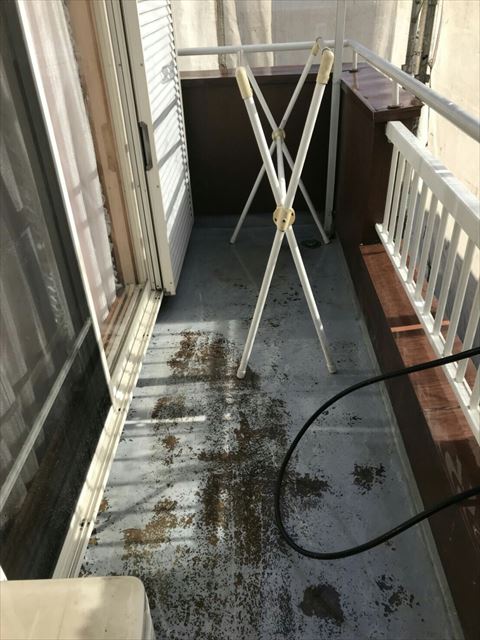 ベランダ洗浄後