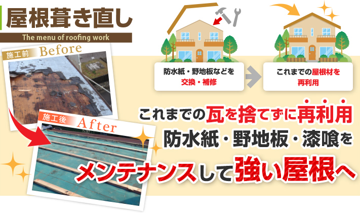 葺き直し工事とはどんな工事かを説明