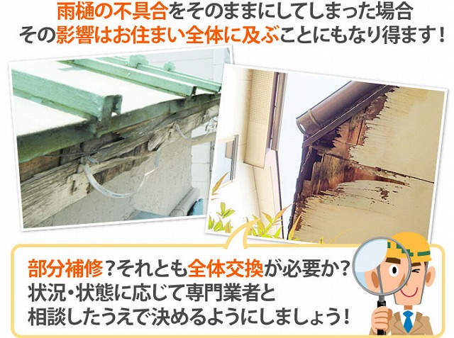 雨樋の不具合　みのがさないで