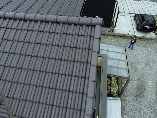 現場調査時のケラバ部袖瓦の状況