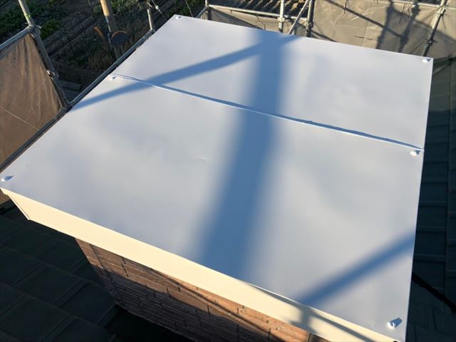 化粧煙突の板金工事