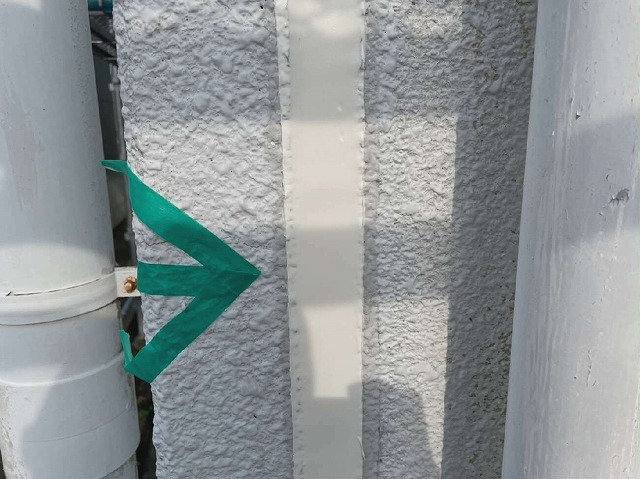 ALC外壁コーキング打ち替えが完了した状況