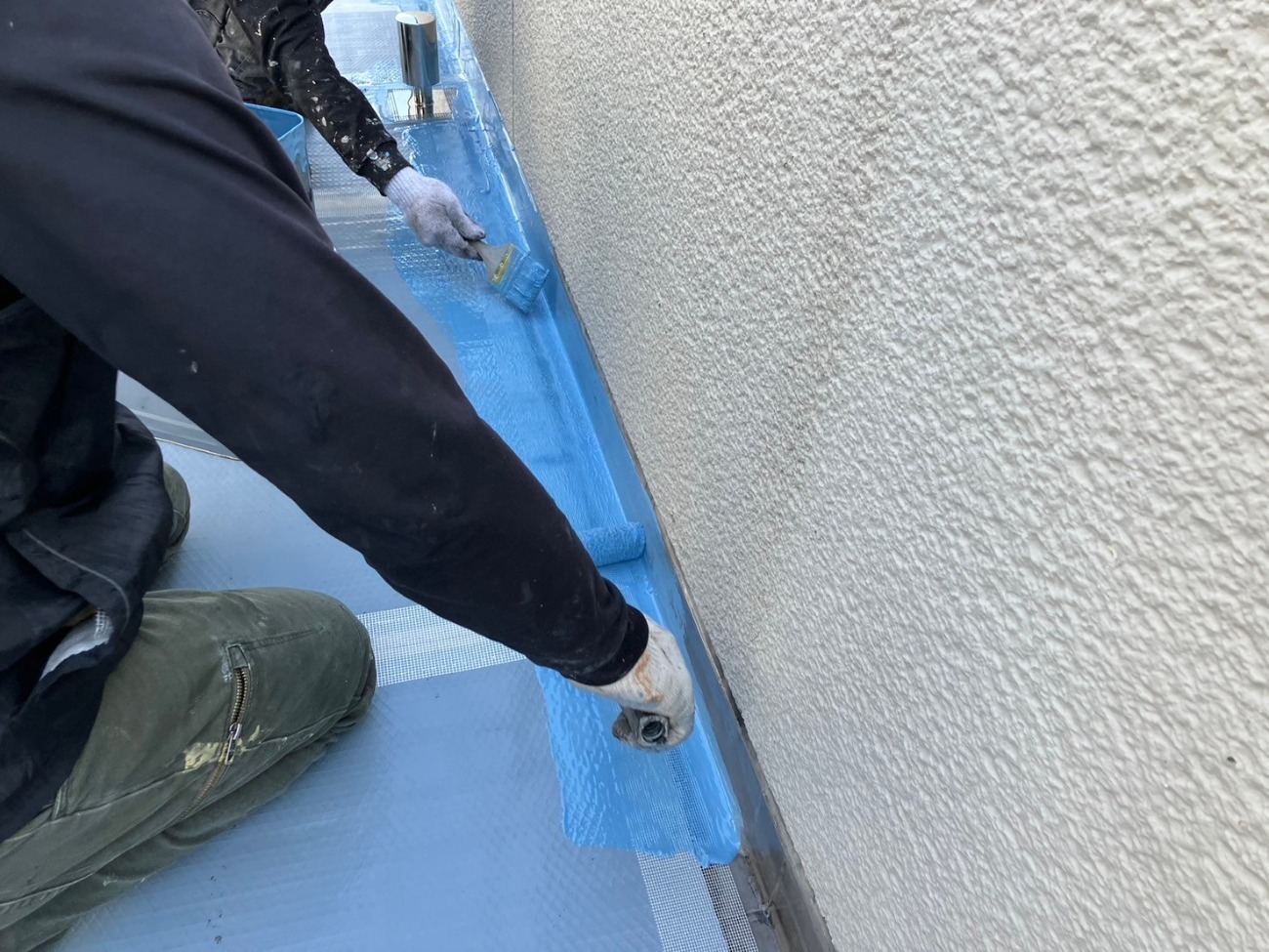 ウレタン防水材の塗布