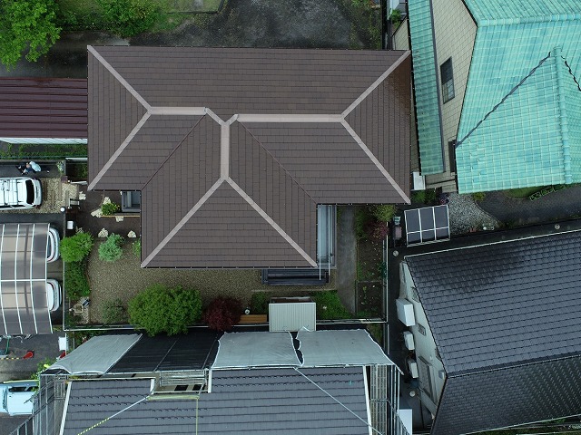 日進市　瓦屋根の劣化状況を確認するためのドローンを用いた現場調査