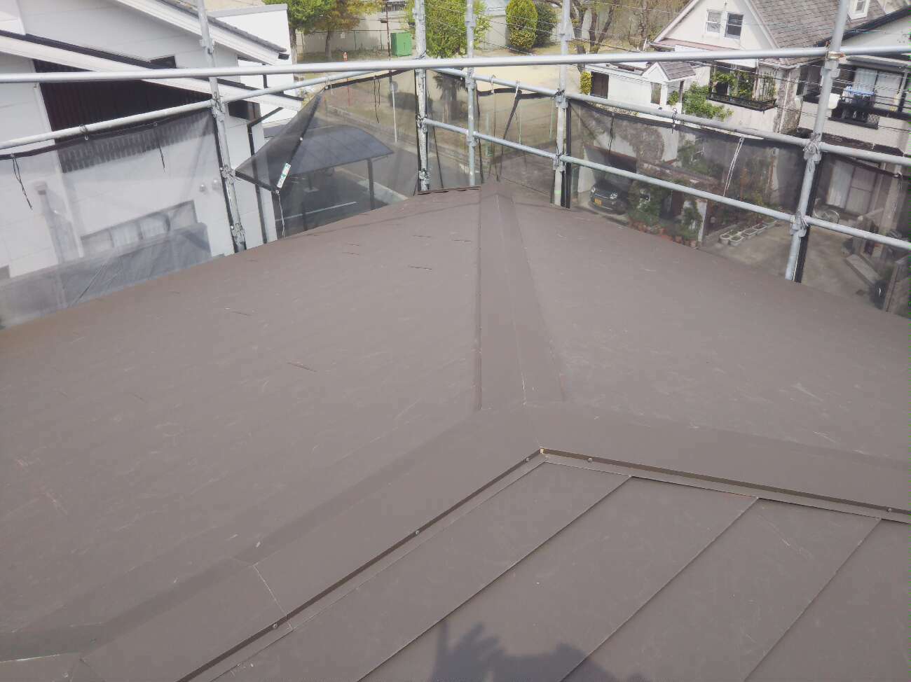 ガルバリウム鋼板屋根を施工