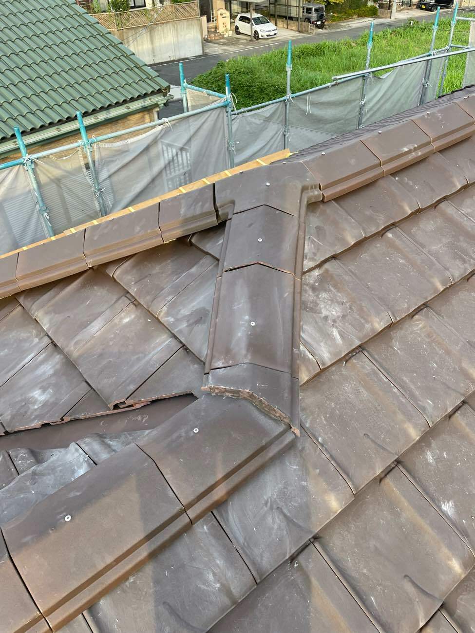 撮り直し工事後の屋根