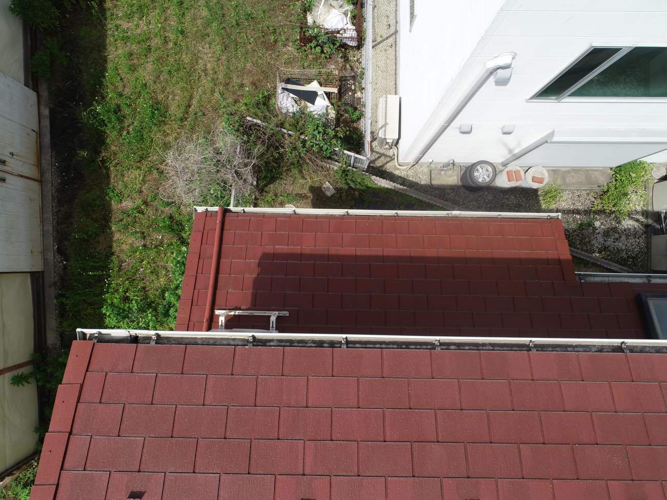 ノンアスベストのスレート瓦が使用された屋根