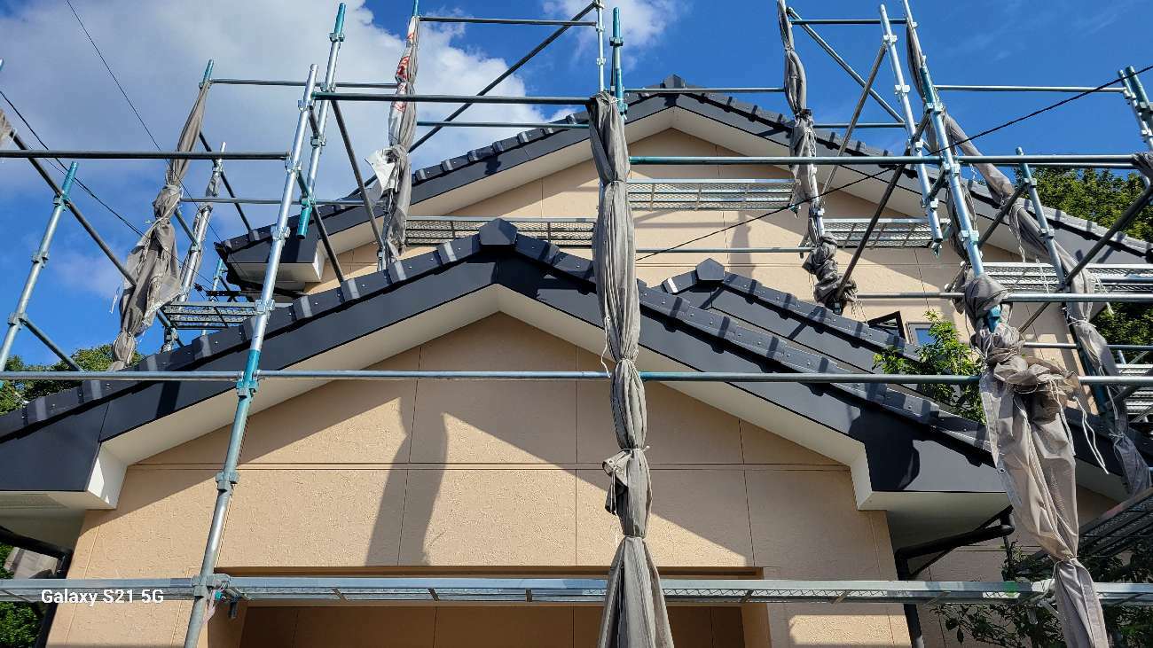 足場設置した現場