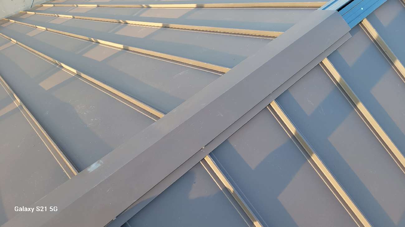 棟板金を設置した様子