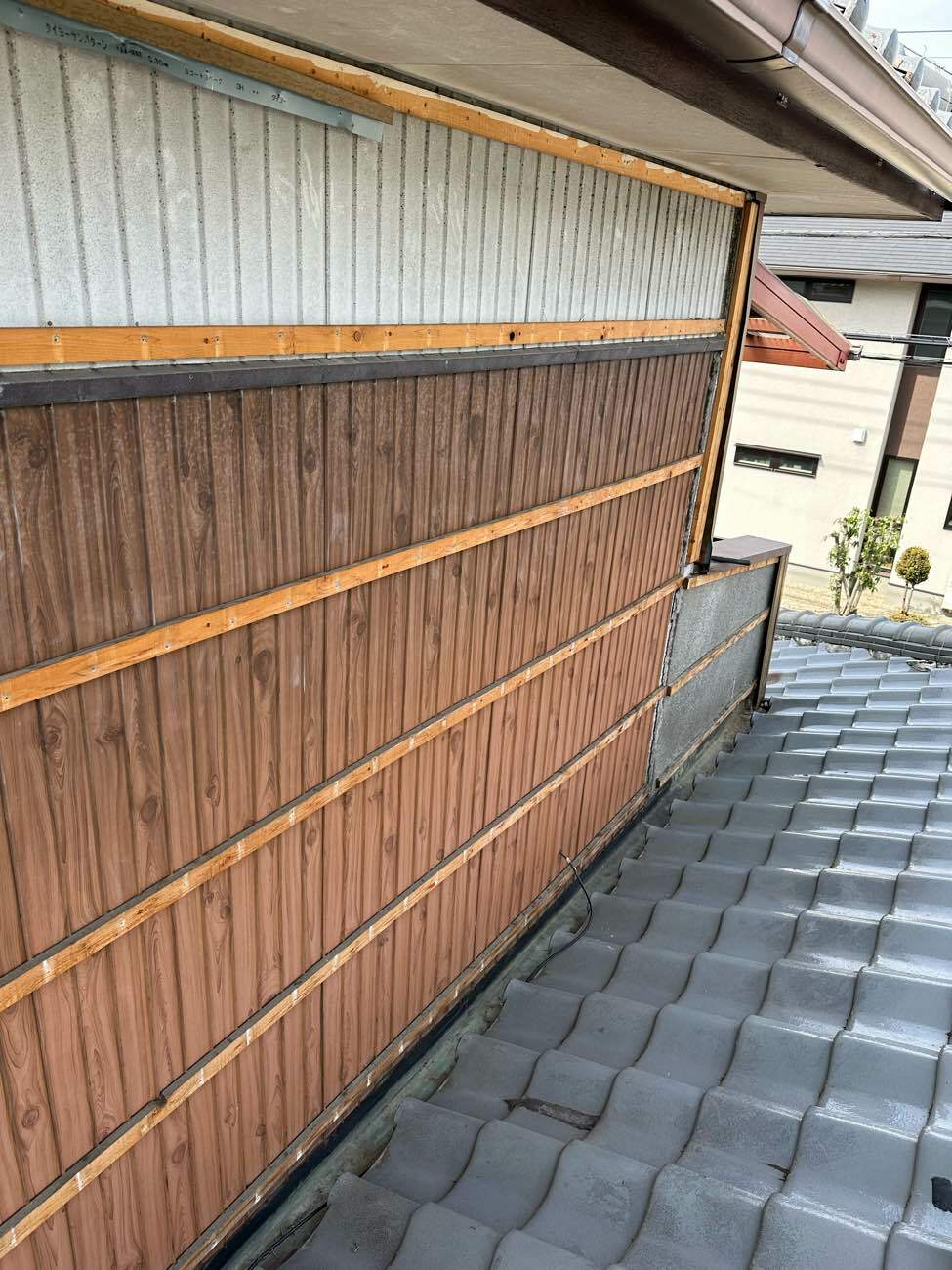 角波板の取り外し完了