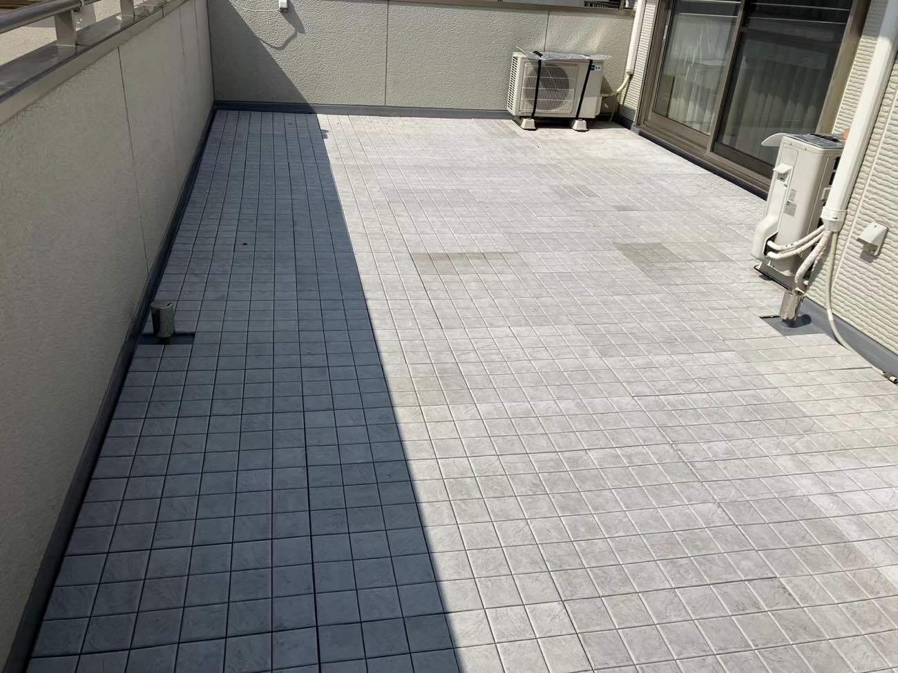 ベランダタイルの復旧