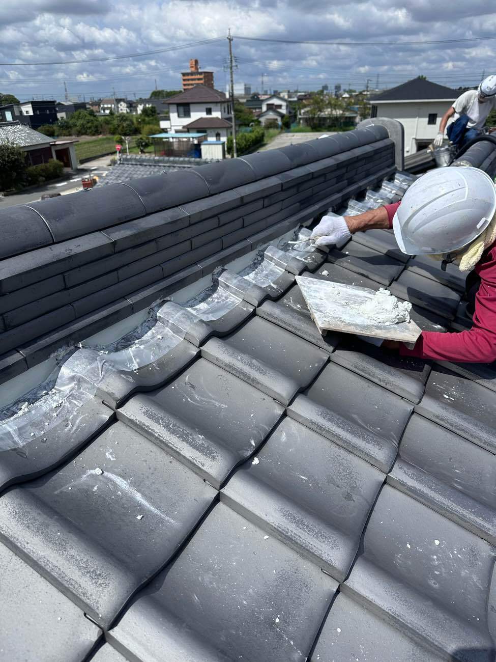 三日月漆喰の様子
