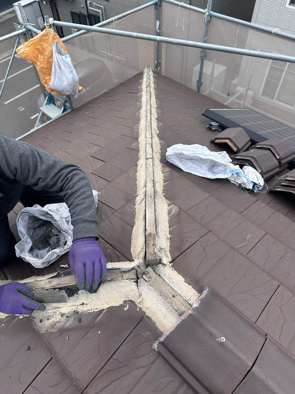 棟の取り外し工事