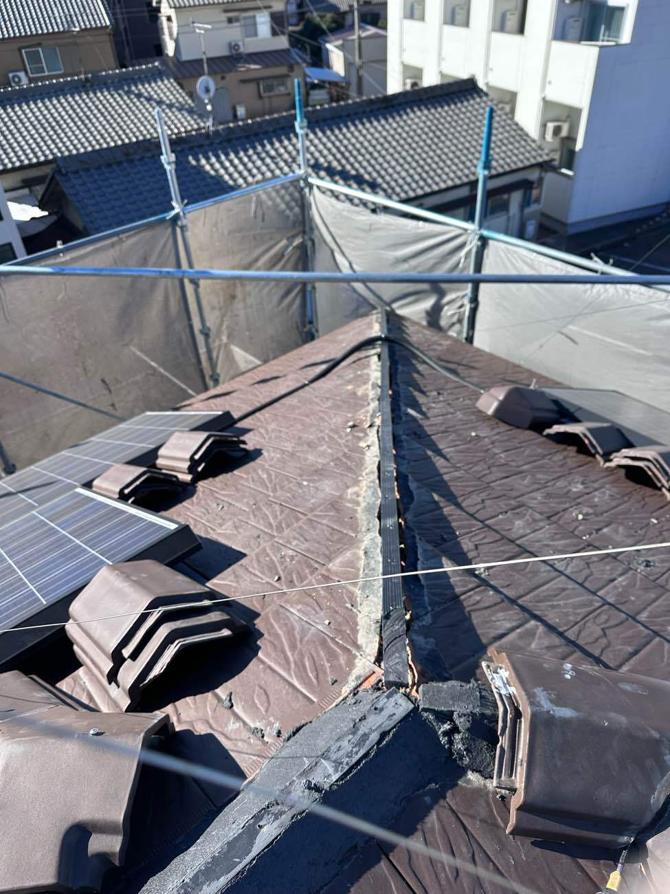 南蛮漆喰を塗り固めた様子