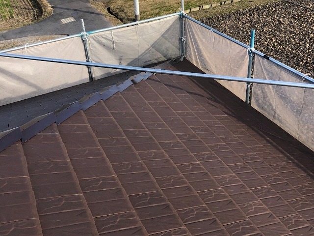 板金役物と瓦役物との取り換え工事の施工前状況