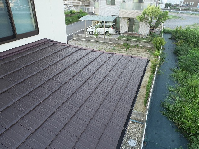 ドローンを使った住宅下屋根の現場調査