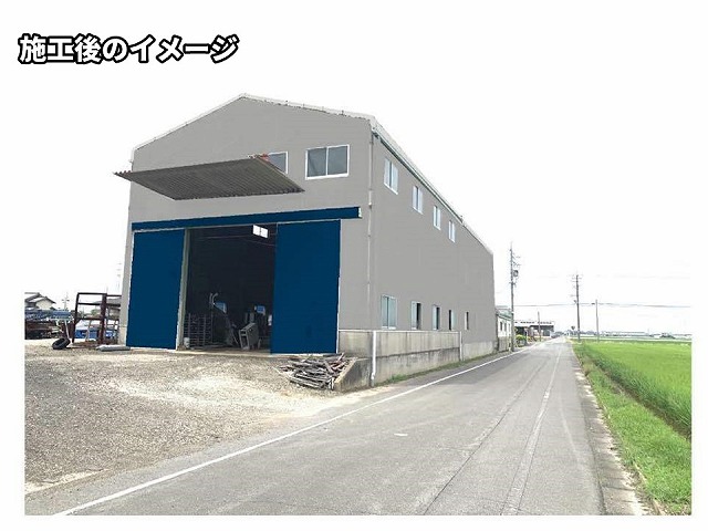 以前と異なるイメージでカラーシミュレーションを行った工場建物