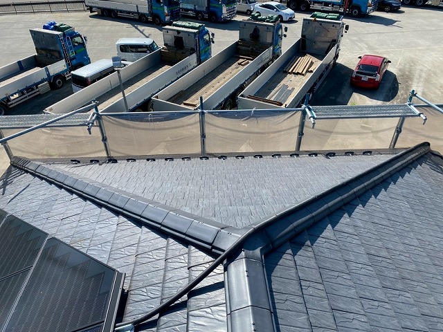 名古屋市緑区　取り外して保管していた棟瓦を復旧して取り直し工事の完了