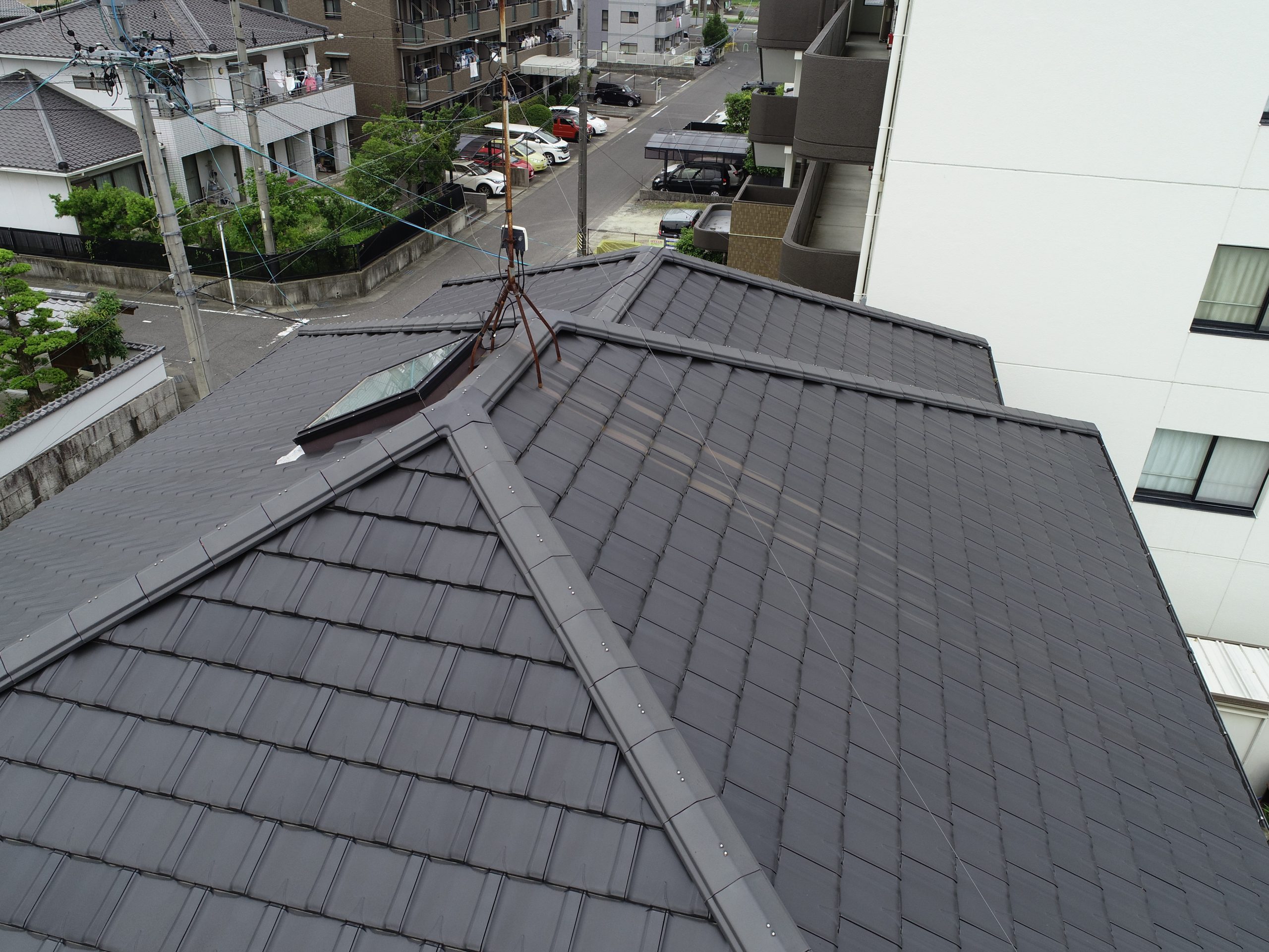 漆喰の変色を確認