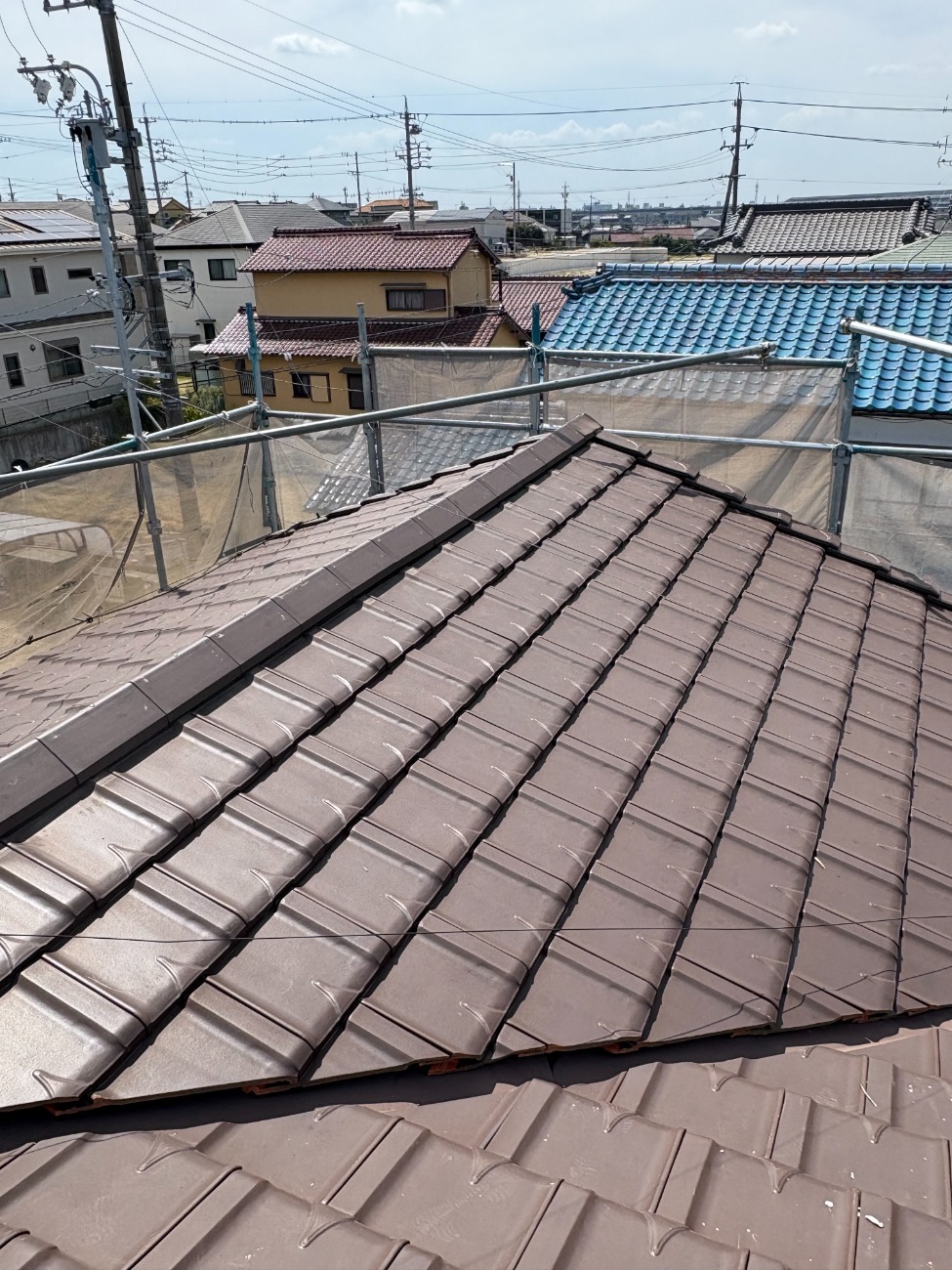 板金役物の取り換え改修後の屋根