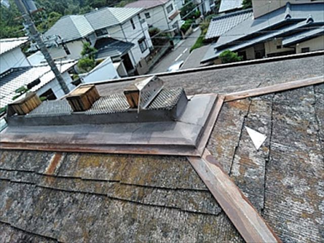 換気棟が飛んだ家のカバー工事