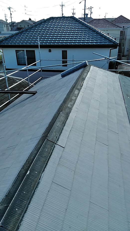20年スレートの棟板金が飛んだ