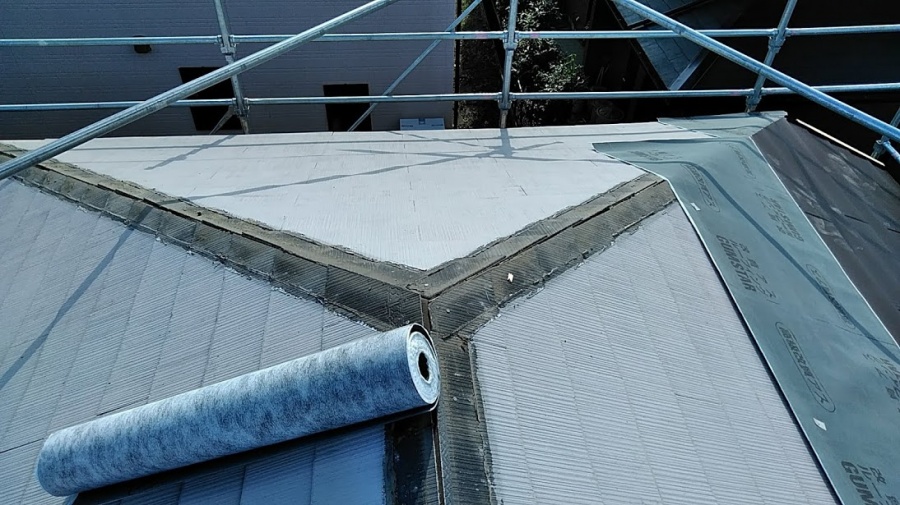 20年スレートの棟板金が飛んだ