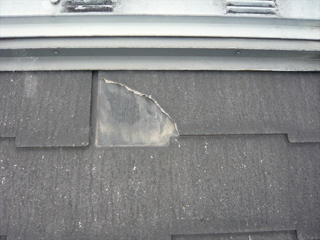 スレートの剥がれ