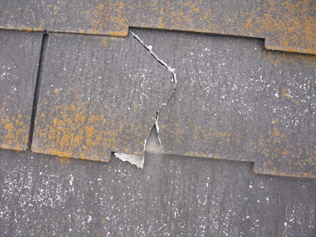 スレートの割れ