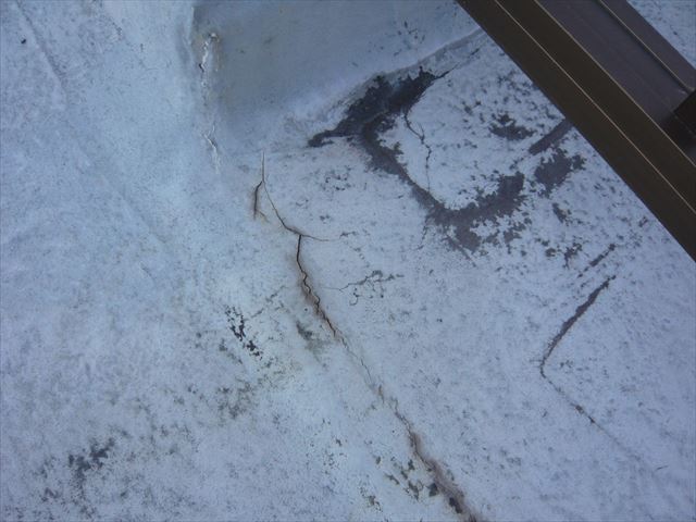 陸屋根部分の防水の劣化