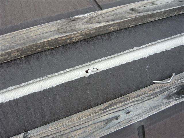 棟付近の防水紙の劣化