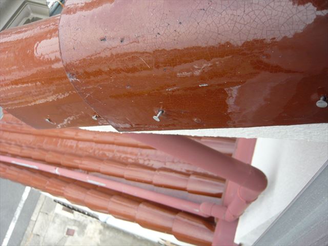 ケラバ瓦の釘浮き