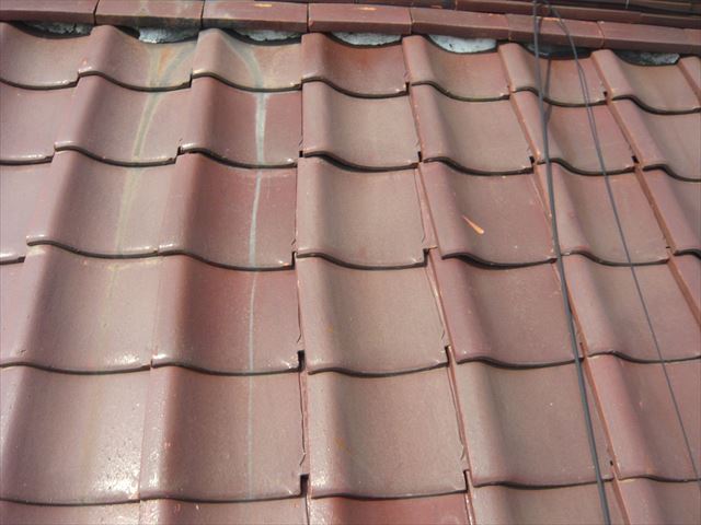 中央部の瓦のズレ