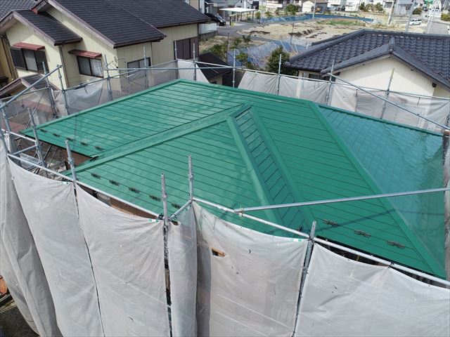 施工中　ドローン