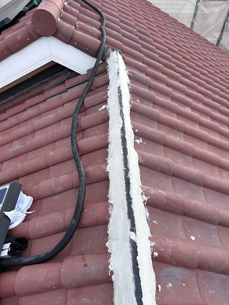 名古屋市　棟部分の漆喰施工