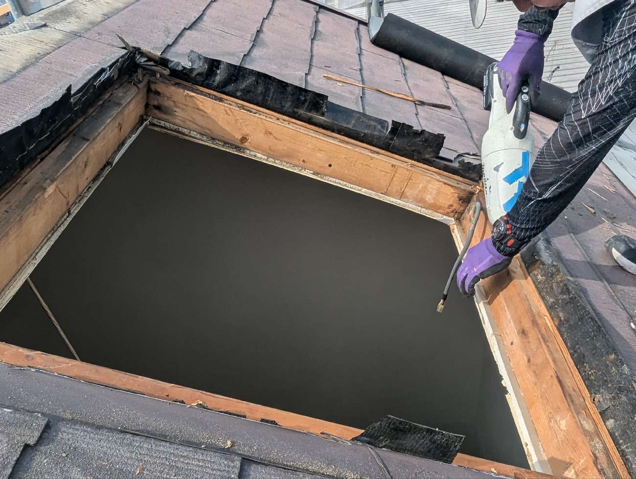 天窓撤去の様子