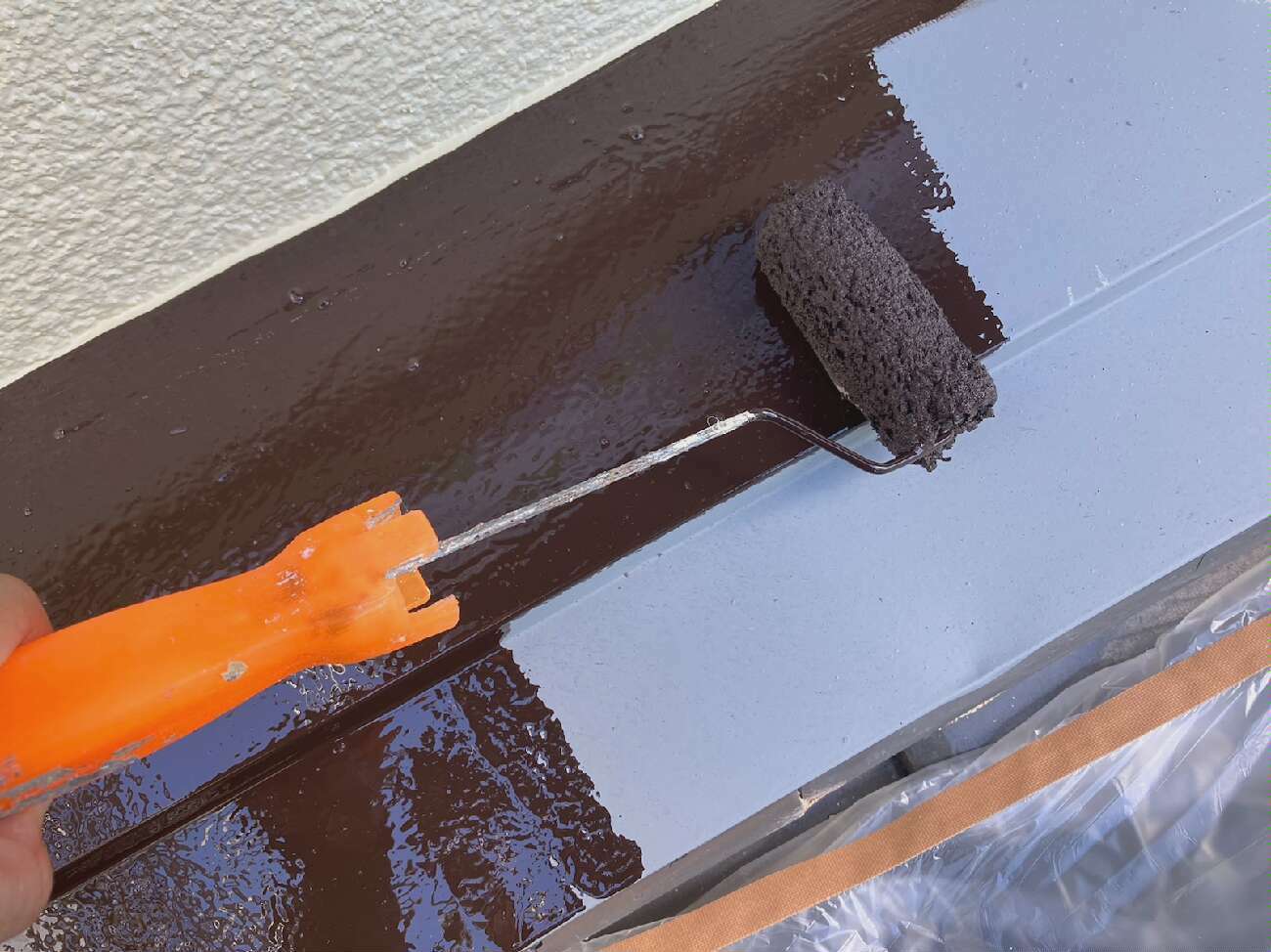 雨押え板金の塗装