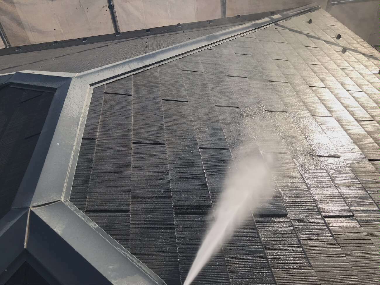 スレート屋根の洗浄