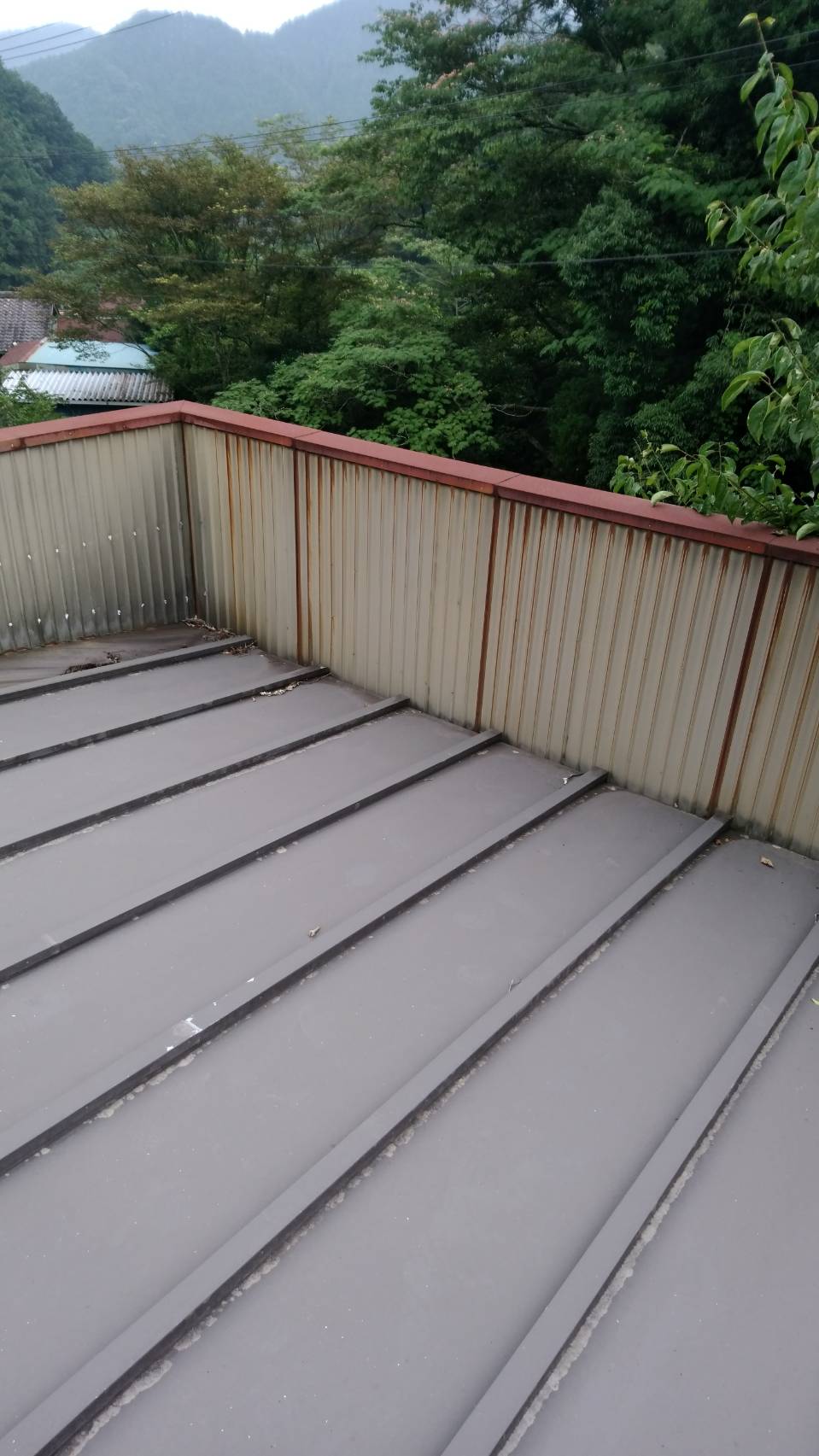 屋根のパラペット内側