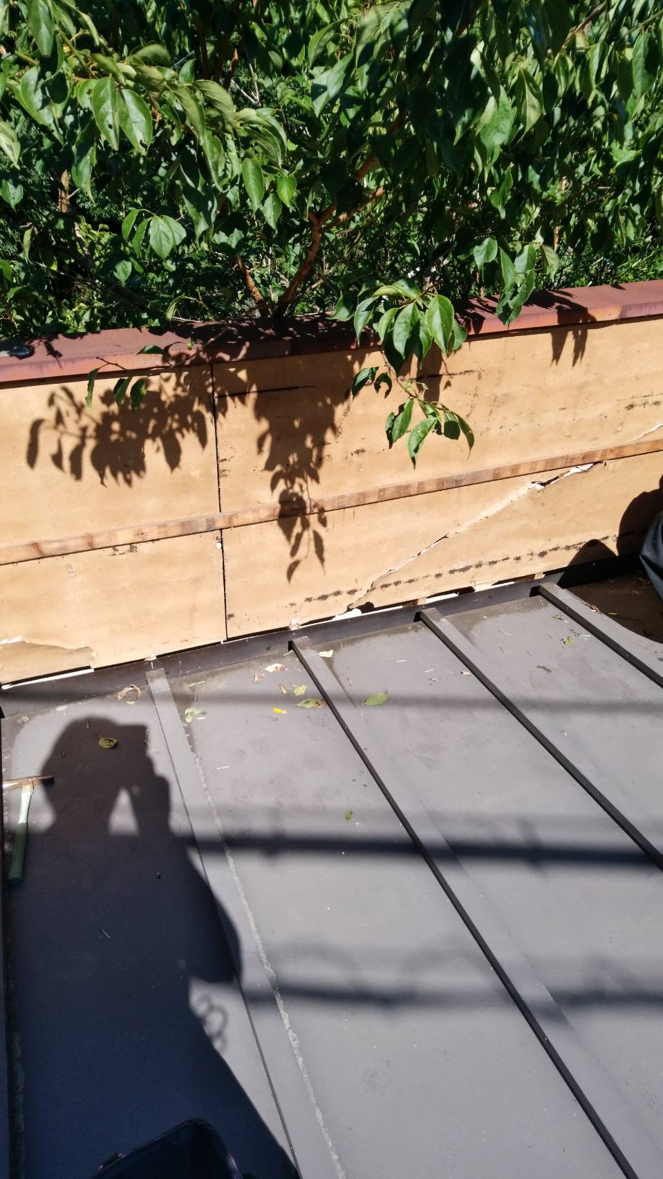 屋根のパラペット内側