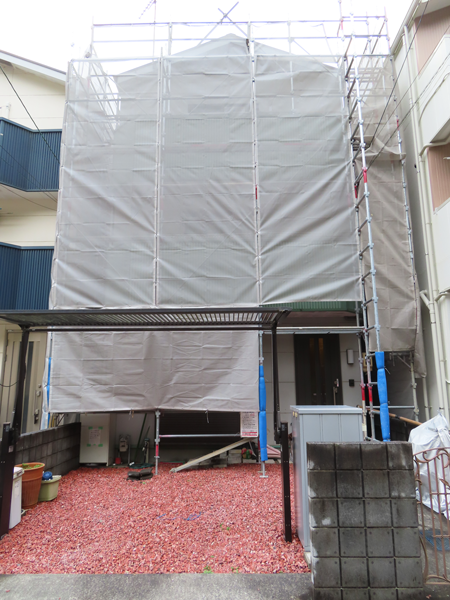 屋根工事‗足場全体