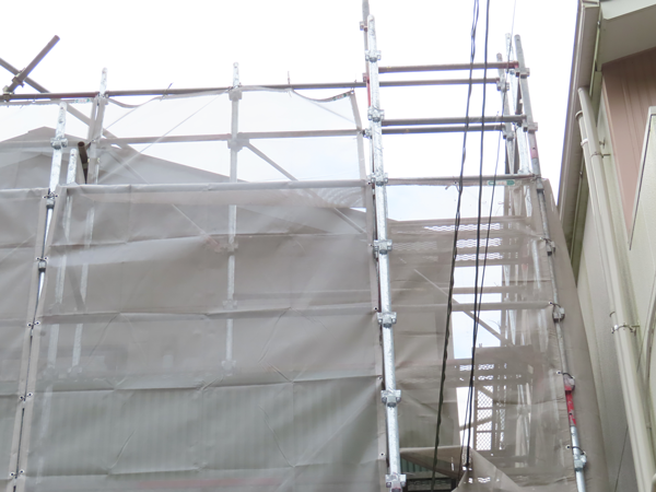 屋根工事‗足場上部