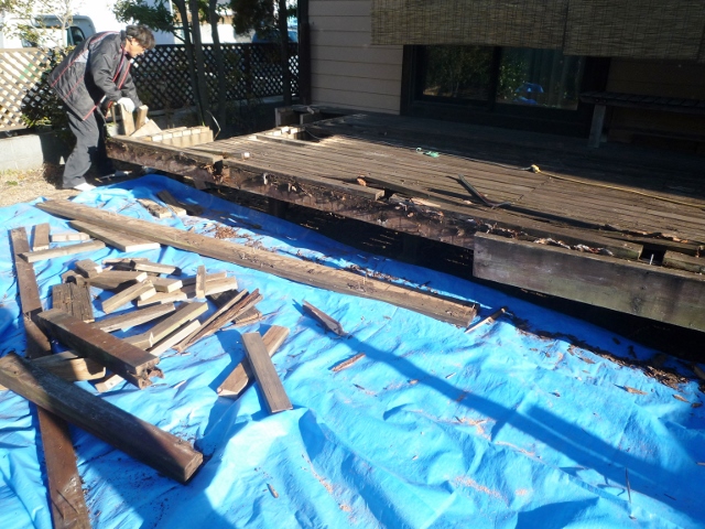 ウッドデッキ改修