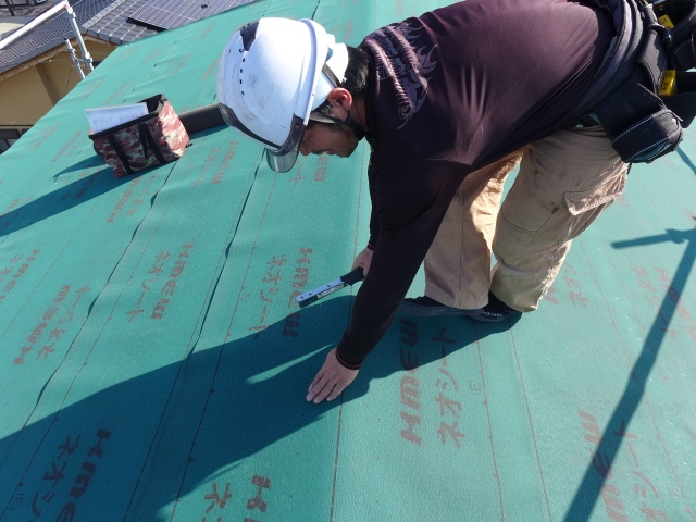 下川原屋根ルーフィング工事