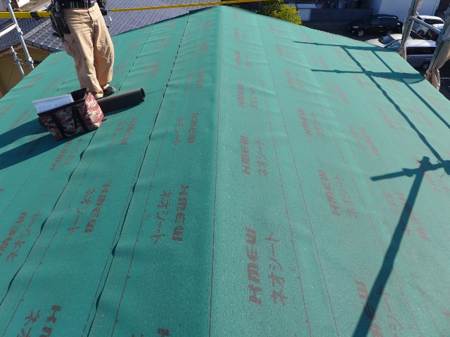 下川原屋根ルーフィング工事