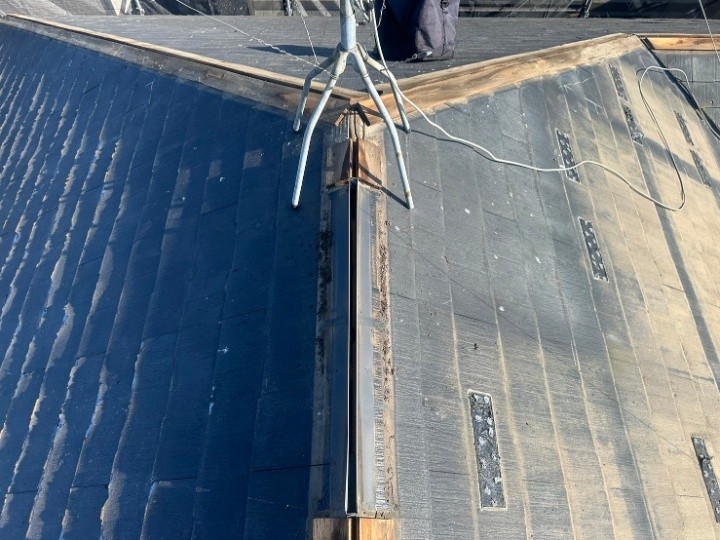棟板金と雪止めの撤去