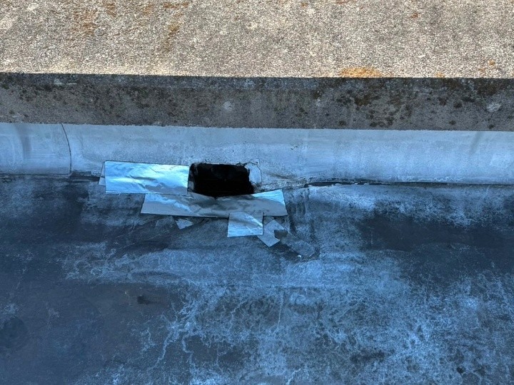 補修跡ある排水まわり