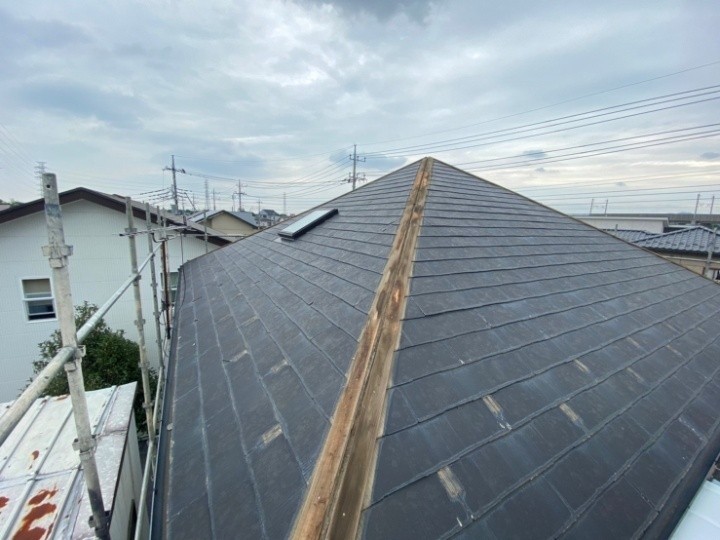 棟板金の撤去と下地の整備