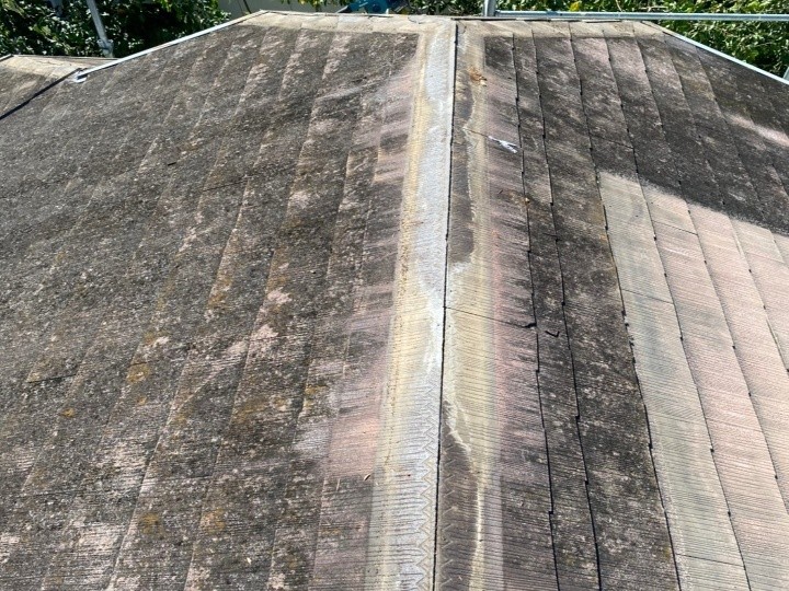 既存棟板金まわりの状態確認と撤去準備