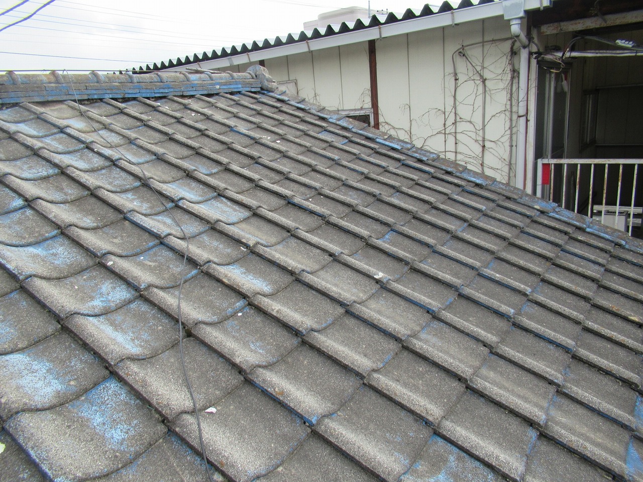 富士河口湖町　屋根見積りの様子